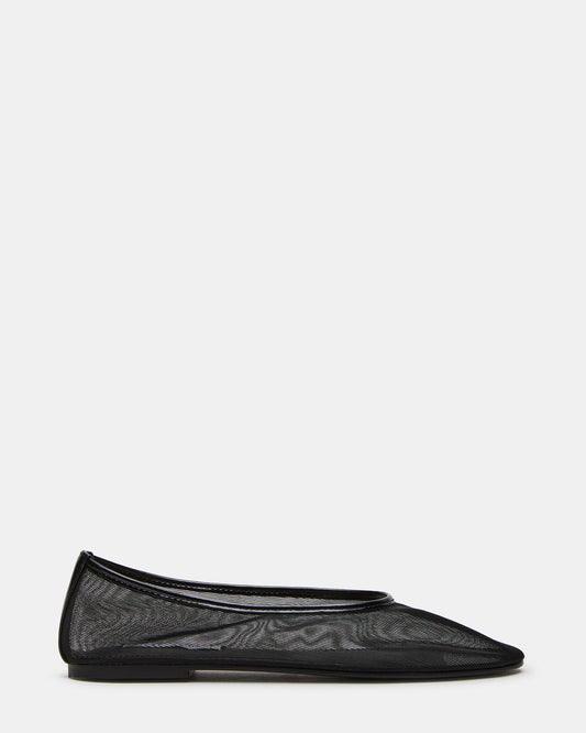 MEADOW Black Mesh Women's Ballet Flats | Steve Madden Essential