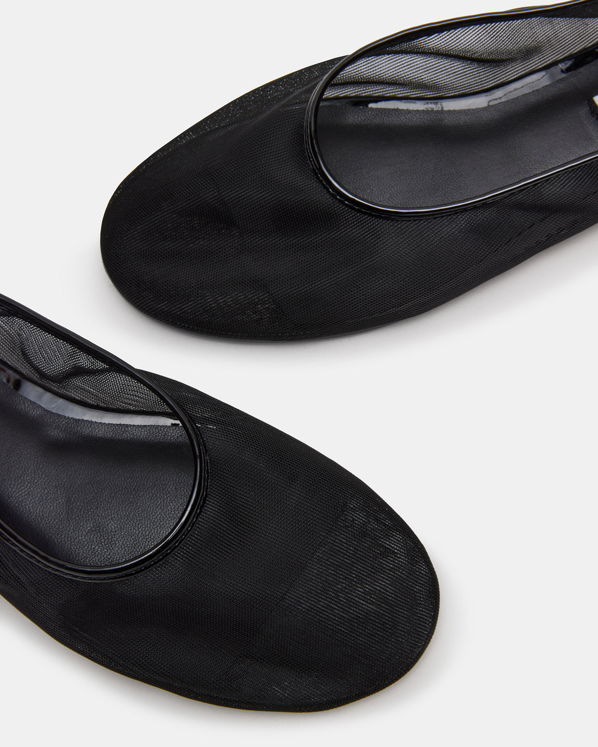 MEADOW Black Mesh Women's Ballet Flats | Steve Madden Essential