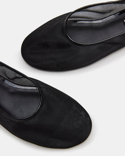 MEADOW Black Mesh Women's Ballet Flats | Steve Madden Essential