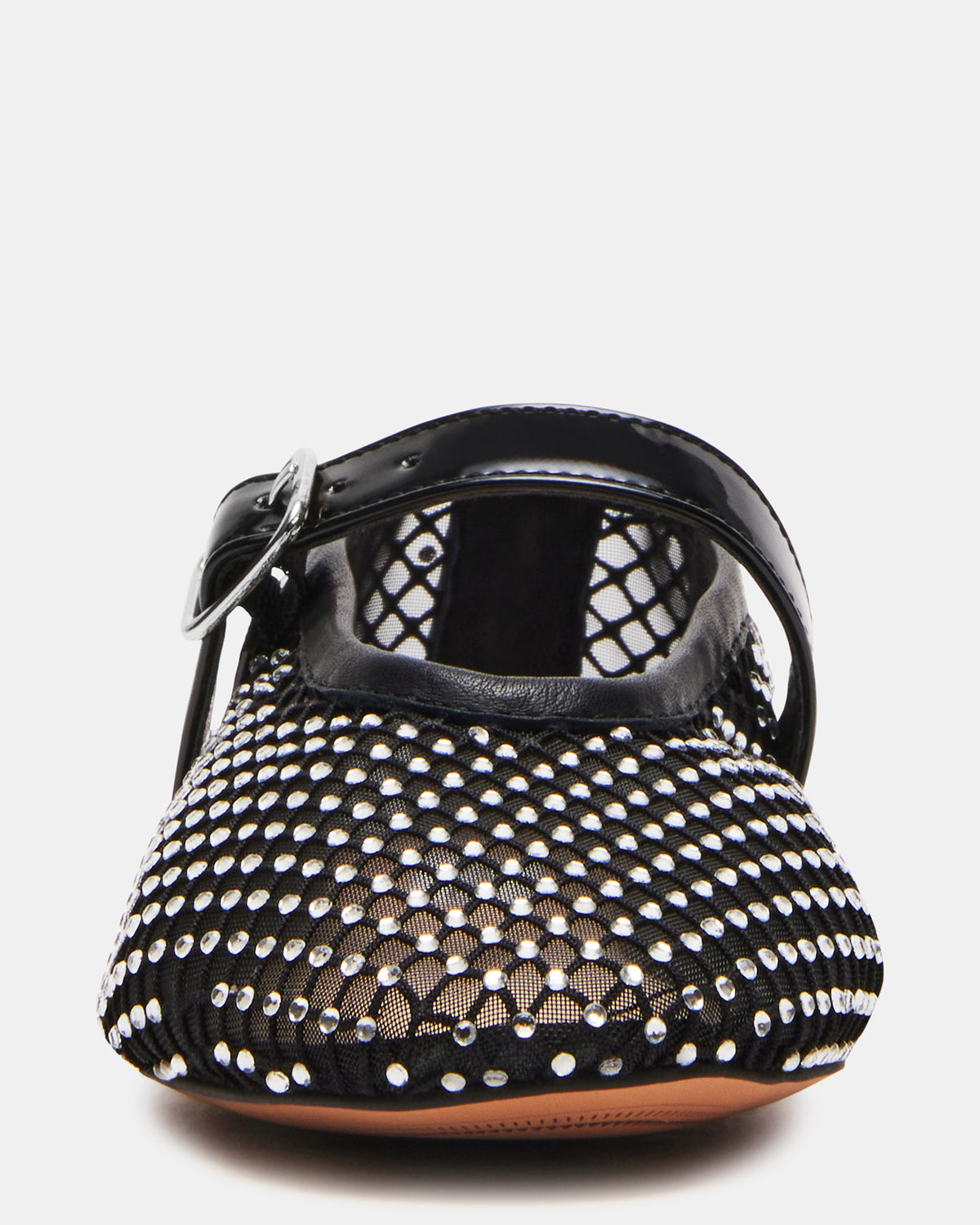 DREAMING Black Mesh Rhinestone Mary Jane | Women's Flats | Steve Madden Everyday