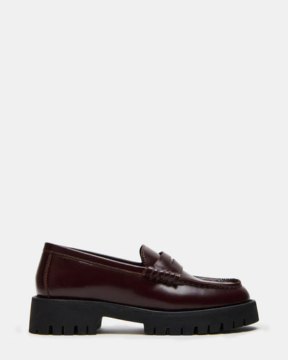 LANGSTEN Burgundy Women's Platform Lug Loafer | Steve Madden Featured