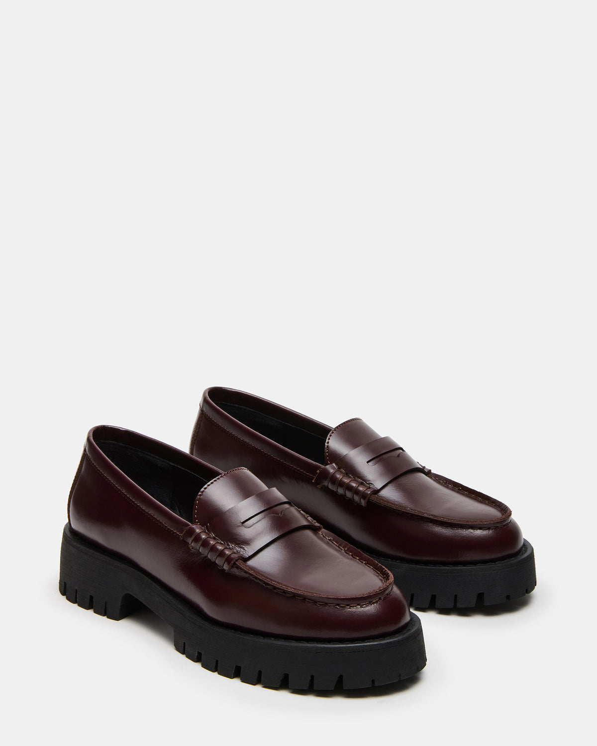 LANGSTEN Burgundy Women's Platform Lug Loafer | Steve Madden Featured