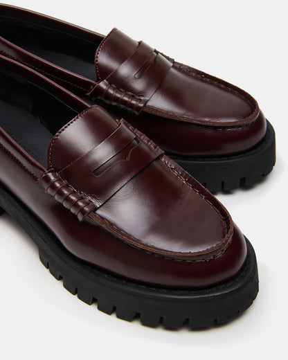 LANGSTEN Burgundy Women's Platform Lug Loafer | Steve Madden Featured