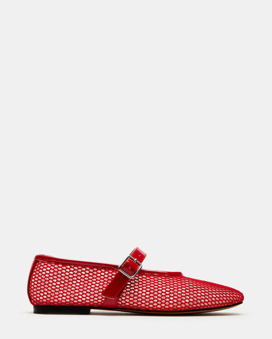 DREAMING Red Mesh Women's Mary Jane Flats | Steve Madden Popular