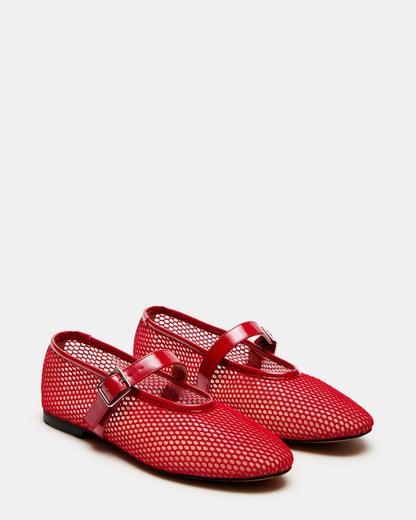 DREAMING Red Mesh Women's Mary Jane Flats | Steve Madden Popular