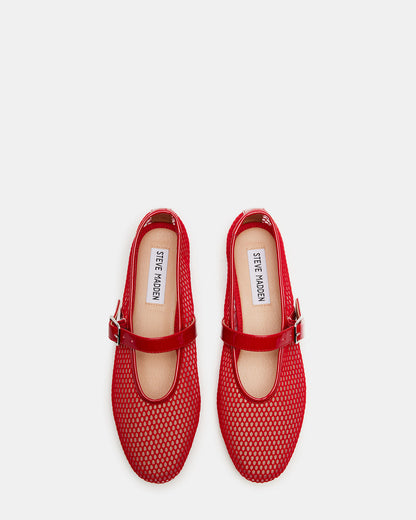 DREAMING Red Mesh Women's Mary Jane Flats | Steve Madden Popular