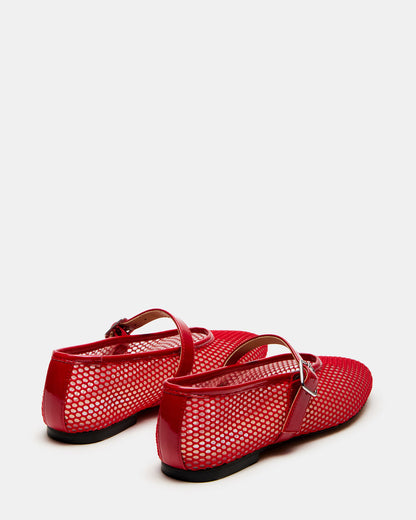 DREAMING Red Mesh Women's Mary Jane Flats | Steve Madden Popular