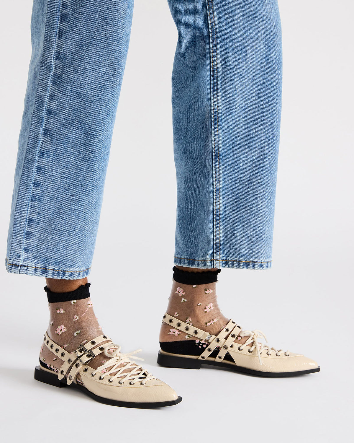 GALANTI Bone Patent Women's Pointed-Toe Moto Slingback Flat | Steve Madden Sale