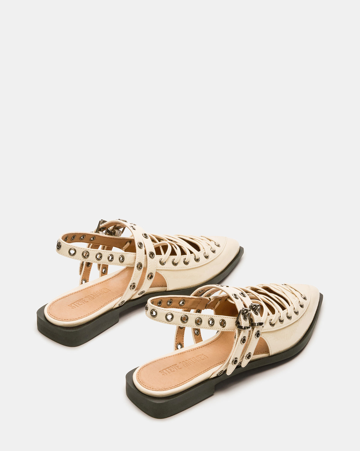 GALANTI Bone Patent Women's Pointed-Toe Moto Slingback Flat | Steve Madden Sale