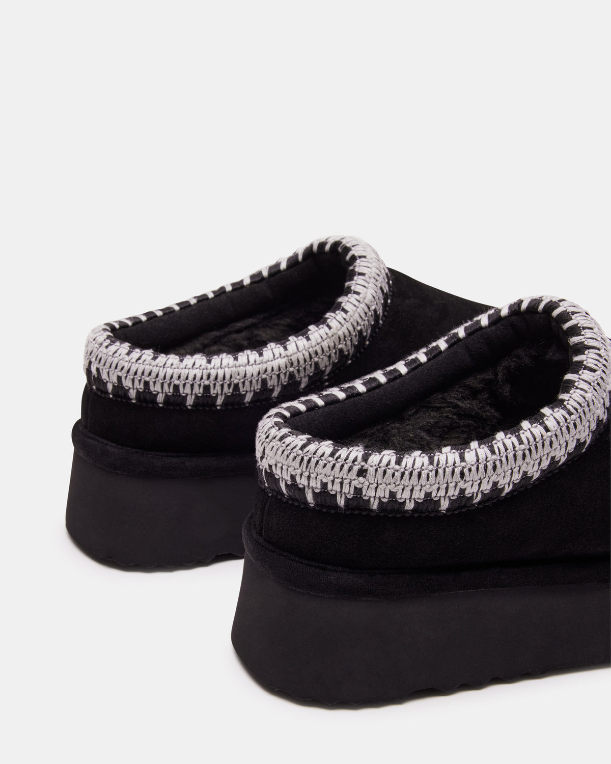 SELENA Black Suede Women's Natural Slip-On Mule Flat | Steve Madden Premium