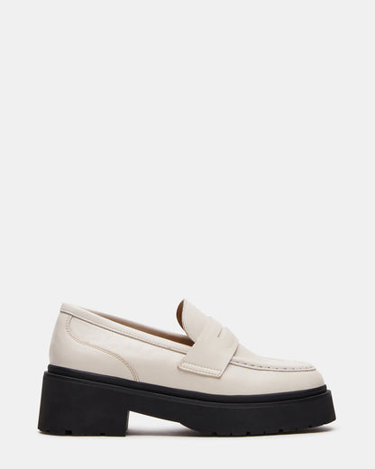 LAYKEN Bone Leather Platform Lug Women's Loafer | Steve Madden Premium