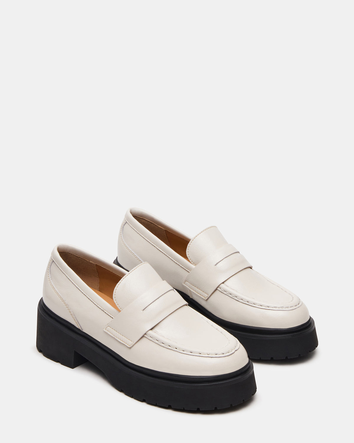 LAYKEN Bone Leather Platform Lug Women's Loafer | Steve Madden Premium