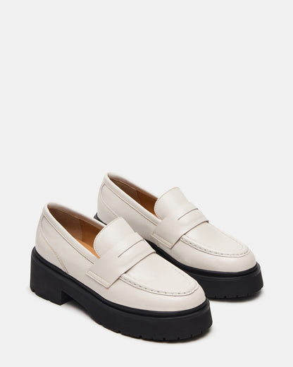 LAYKEN Bone Leather Platform Lug Women's Loafer | Steve Madden Premium