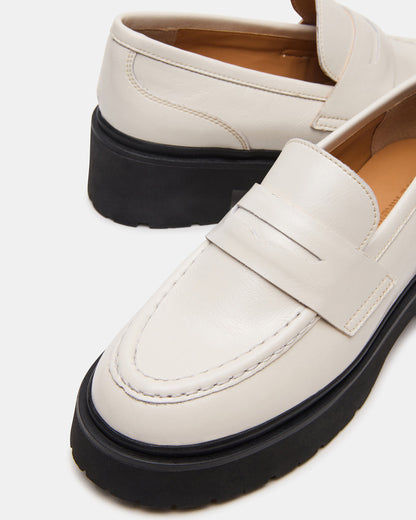 LAYKEN Bone Leather Platform Lug Women's Loafer | Steve Madden Premium