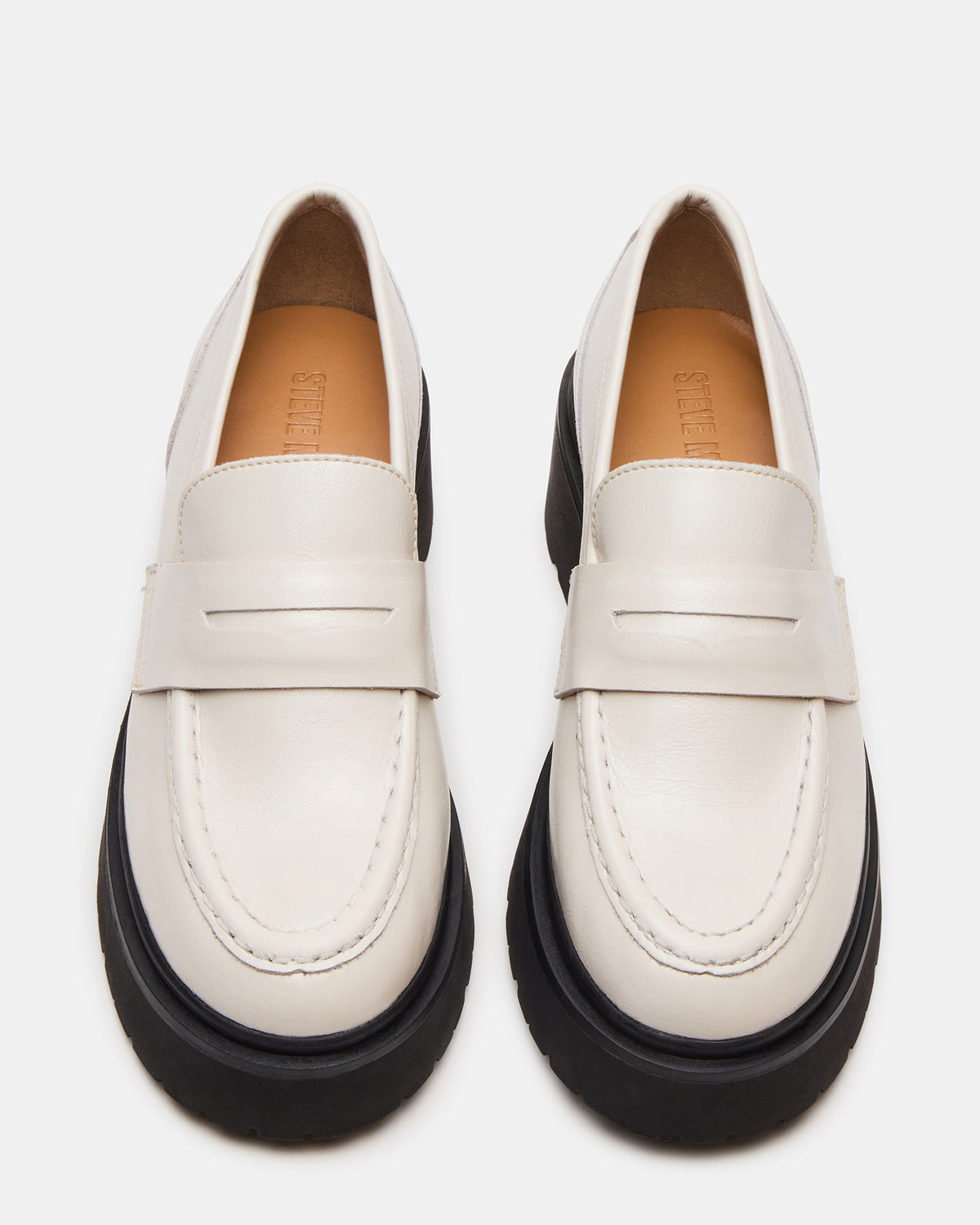 LAYKEN Bone Leather Platform Lug Women's Loafer | Steve Madden Premium