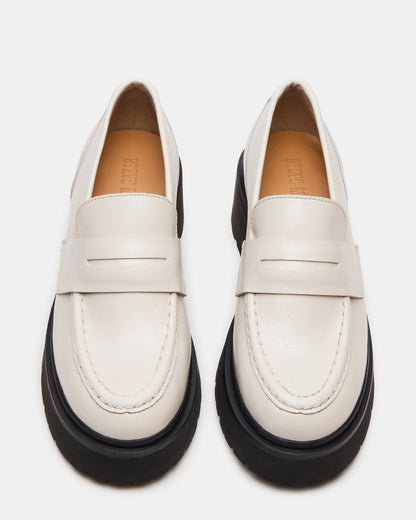 LAYKEN Bone Leather Platform Lug Women's Loafer | Steve Madden Premium