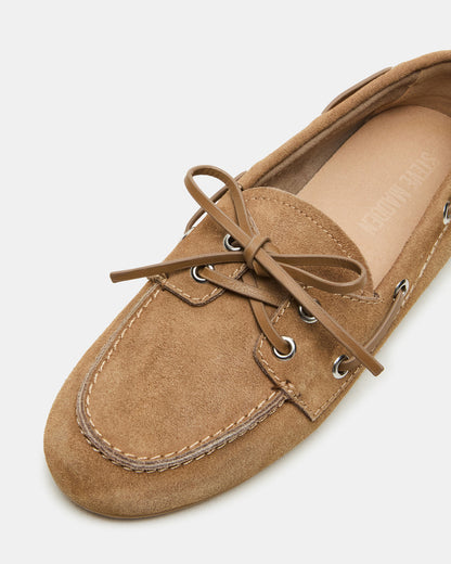 SAG Taupe Suede Women's Boat Shoe | Steve Madden Value