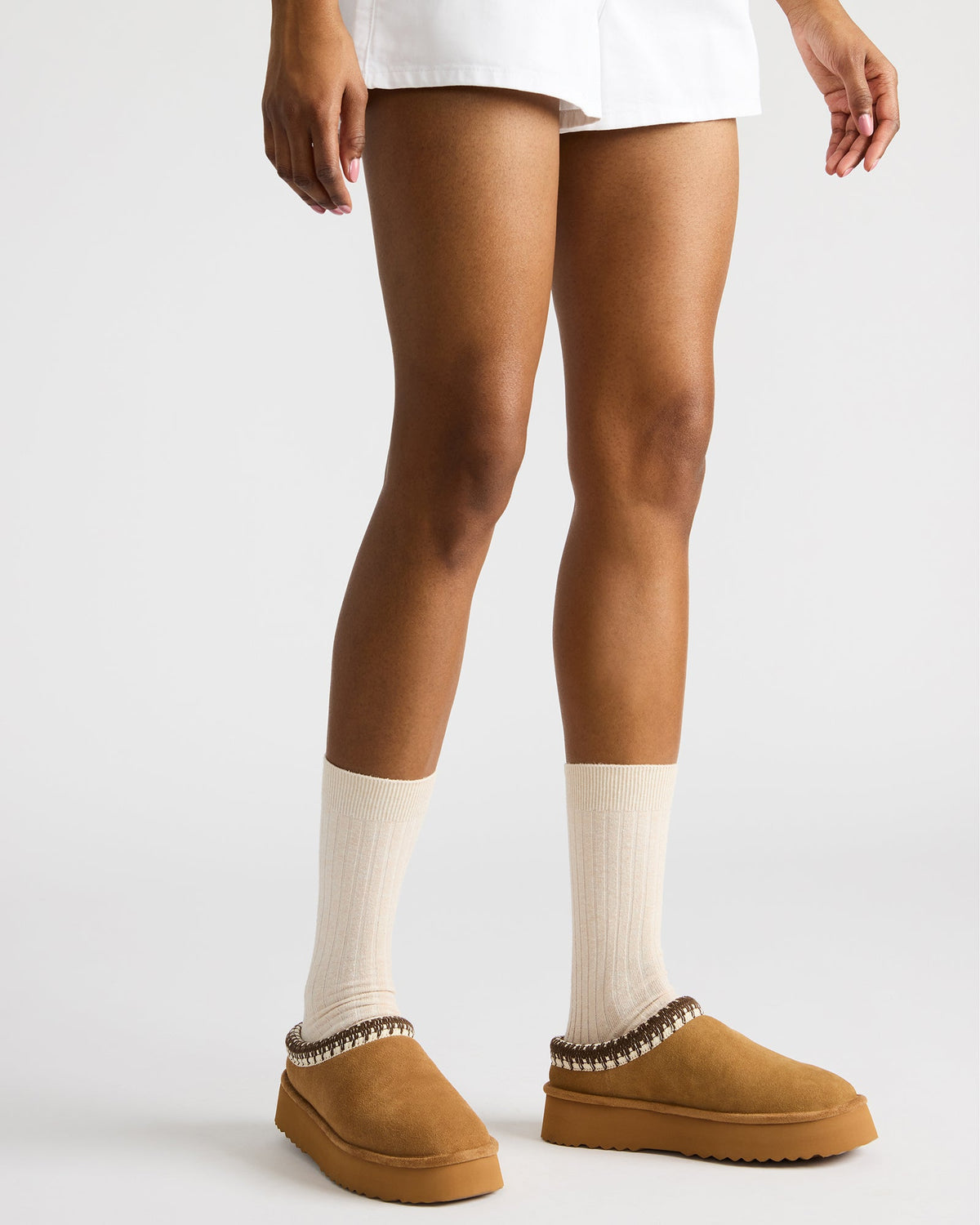 SELENA Chestnut Suede Women's Natural Slip-On Mule Flat | Steve Madden Sale