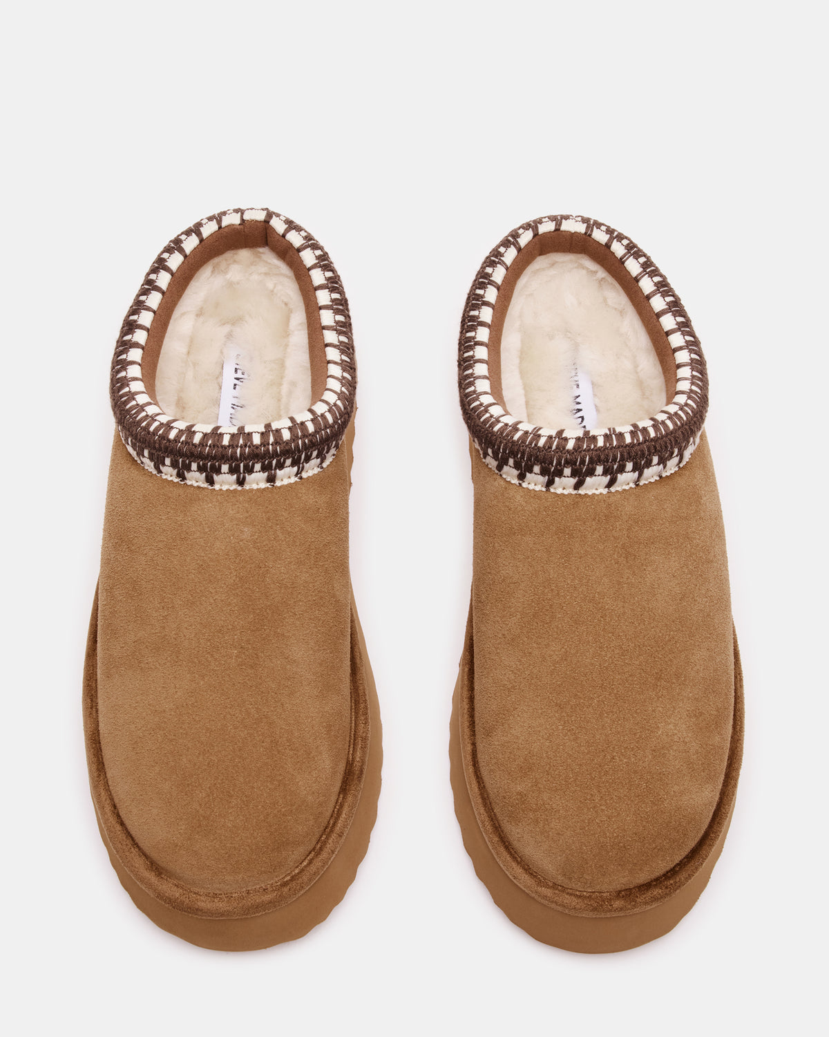 SELENA Chestnut Suede Women's Natural Slip-On Mule Flat | Steve Madden Sale