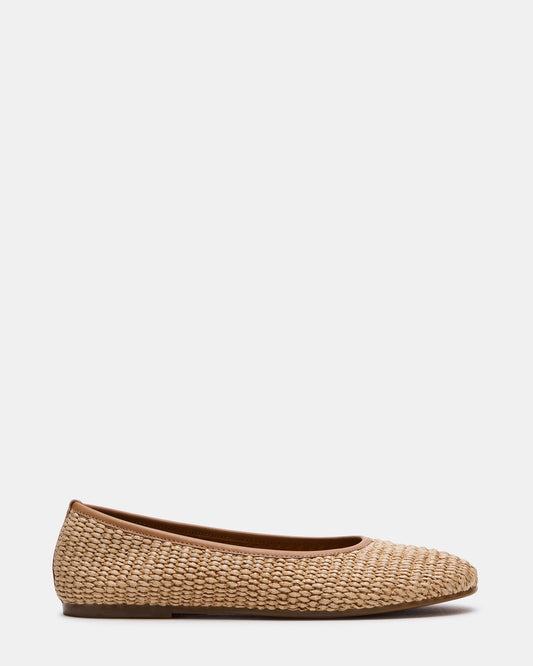 MERLOT Natural Raffia Ballet Women's Flat | Steve Madden Trending