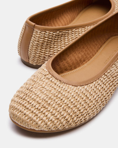 MERLOT Natural Raffia Ballet Women's Flat | Steve Madden Trending
