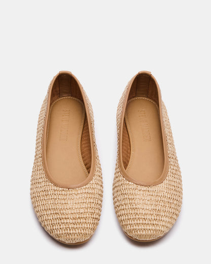 MERLOT Natural Raffia Ballet Women's Flat | Steve Madden Trending