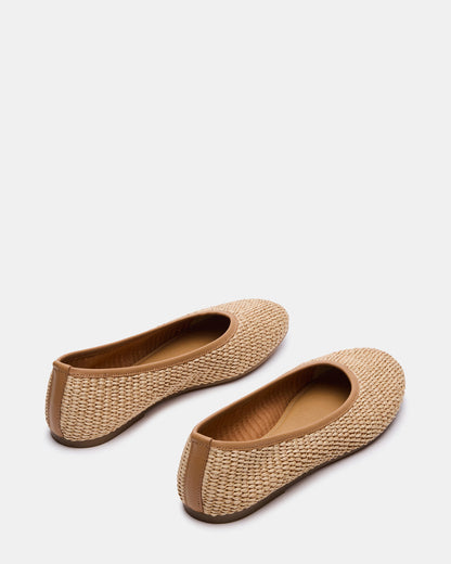 MERLOT Natural Raffia Ballet Women's Flat | Steve Madden Trending