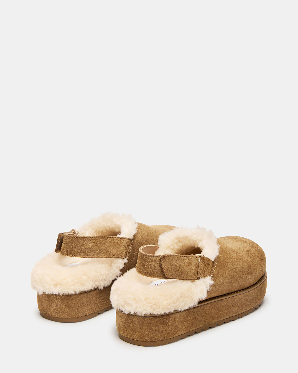 MELLOW Faux Fur Cognac Suede Women's Slingback Platform Clog | Steve Madden Hot Sale