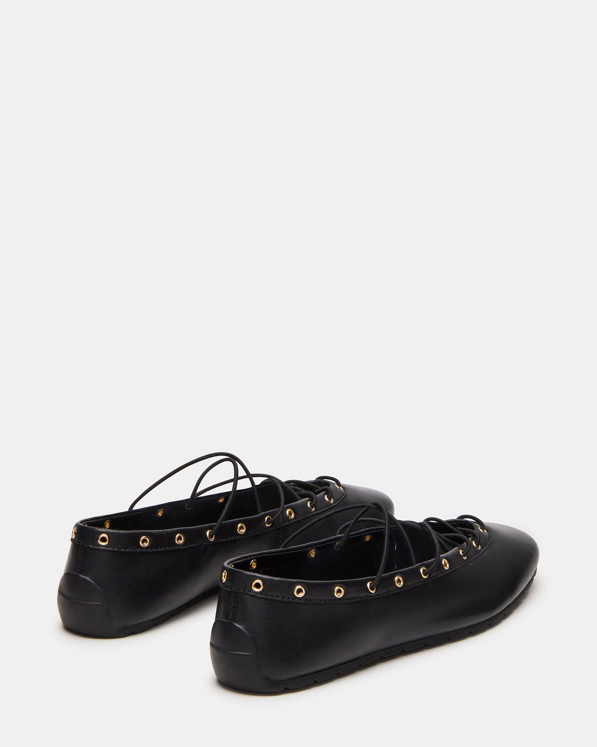 POINTE Black Leather Women's Ballet Square-Toe Flat | Steve Madden Popular
