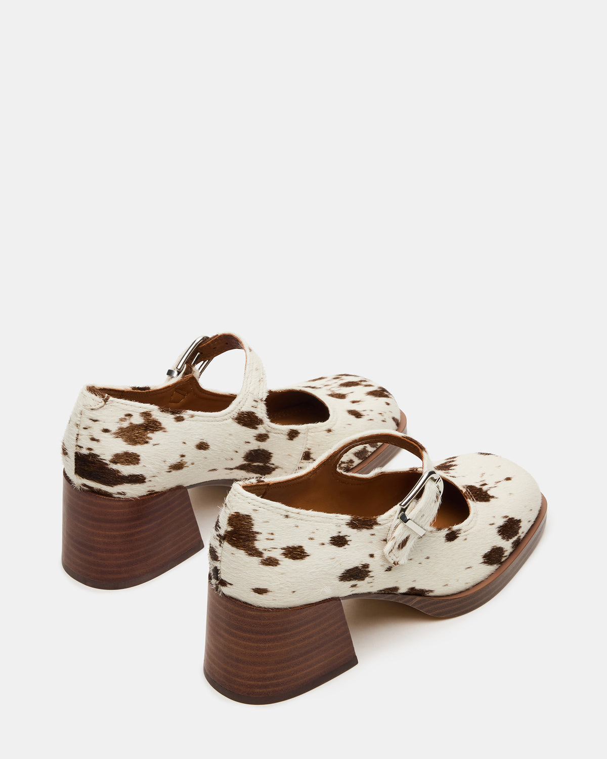 LISBON Brown Cow Print Square-Toe Mary Jane Women's Loafer | Steve Madden Special Offer