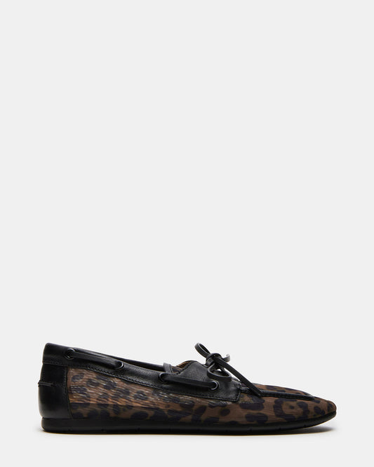 SAG Black/Leopard Women's Boat Shoe | Steve Madden Featured