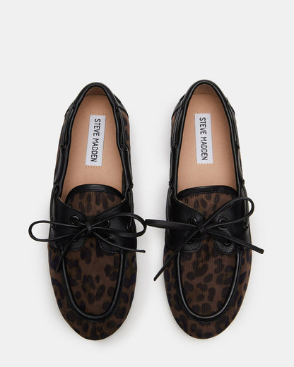 SAG Black/Leopard Women's Boat Shoe | Steve Madden Featured