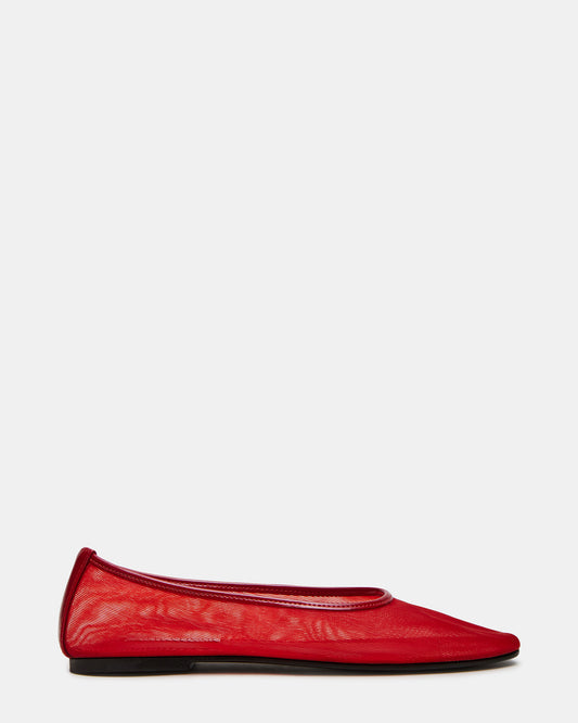 MEADOW Red Mesh Women's Ballet Flats | Steve Madden Trending