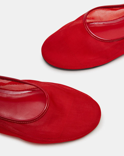 MEADOW Red Mesh Women's Ballet Flats | Steve Madden Trending