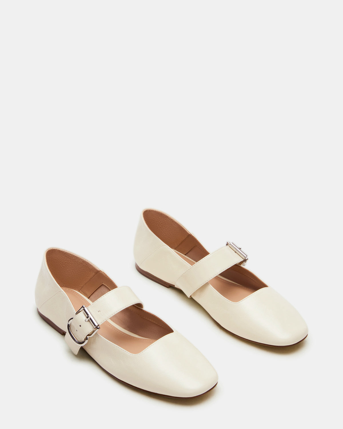 JENNI Bone Leather Women's Square-Toe Mary Jane Ballet Flat | Steve Madden Premium
