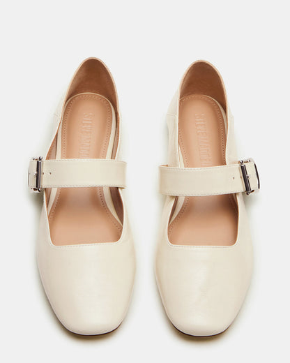 JENNI Bone Leather Women's Square-Toe Mary Jane Ballet Flat | Steve Madden Premium