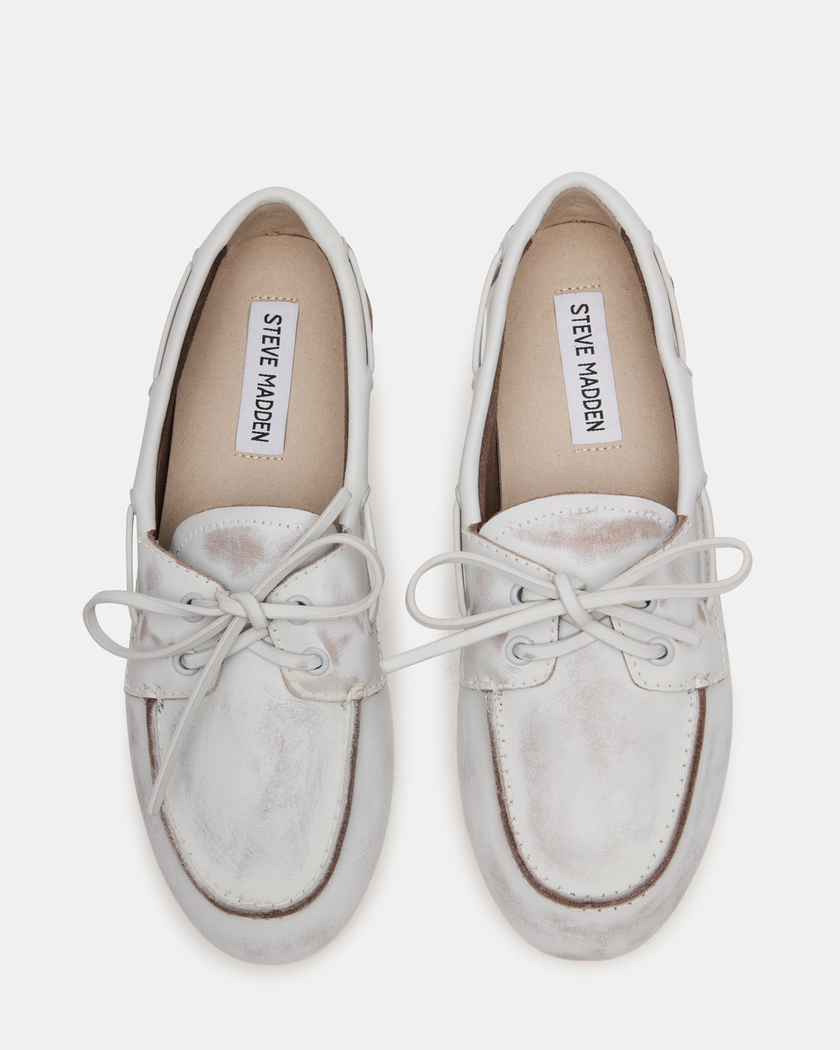SAG White Leather Women's Boat Shoe | Steve Madden Featured