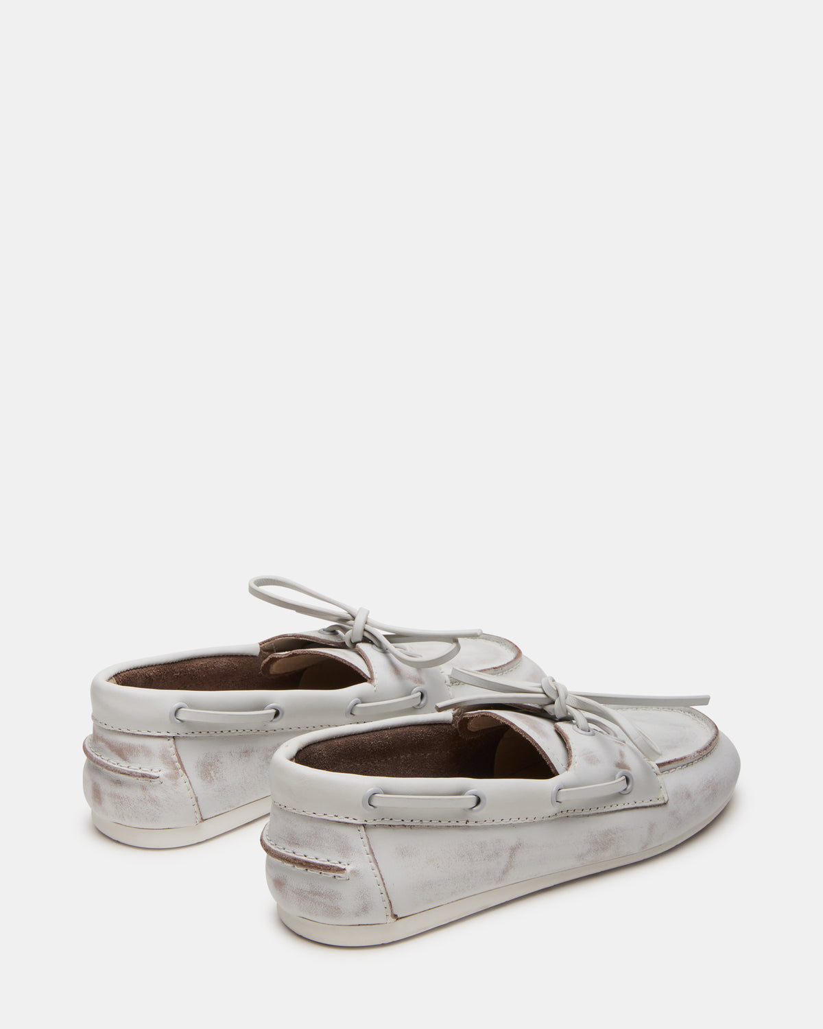 SAG White Leather Women's Boat Shoe | Steve Madden Featured