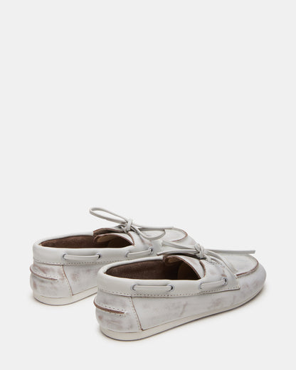 SAG White Leather Women's Boat Shoe | Steve Madden Featured