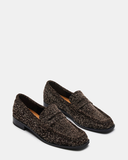 PARLOUR Brown Suede Square Toe Loafer | Women's Loafers | Steve Madden Customer Favorite