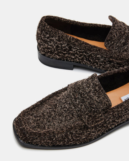 PARLOUR Brown Suede Square Toe Loafer | Women's Loafers | Steve Madden Customer Favorite