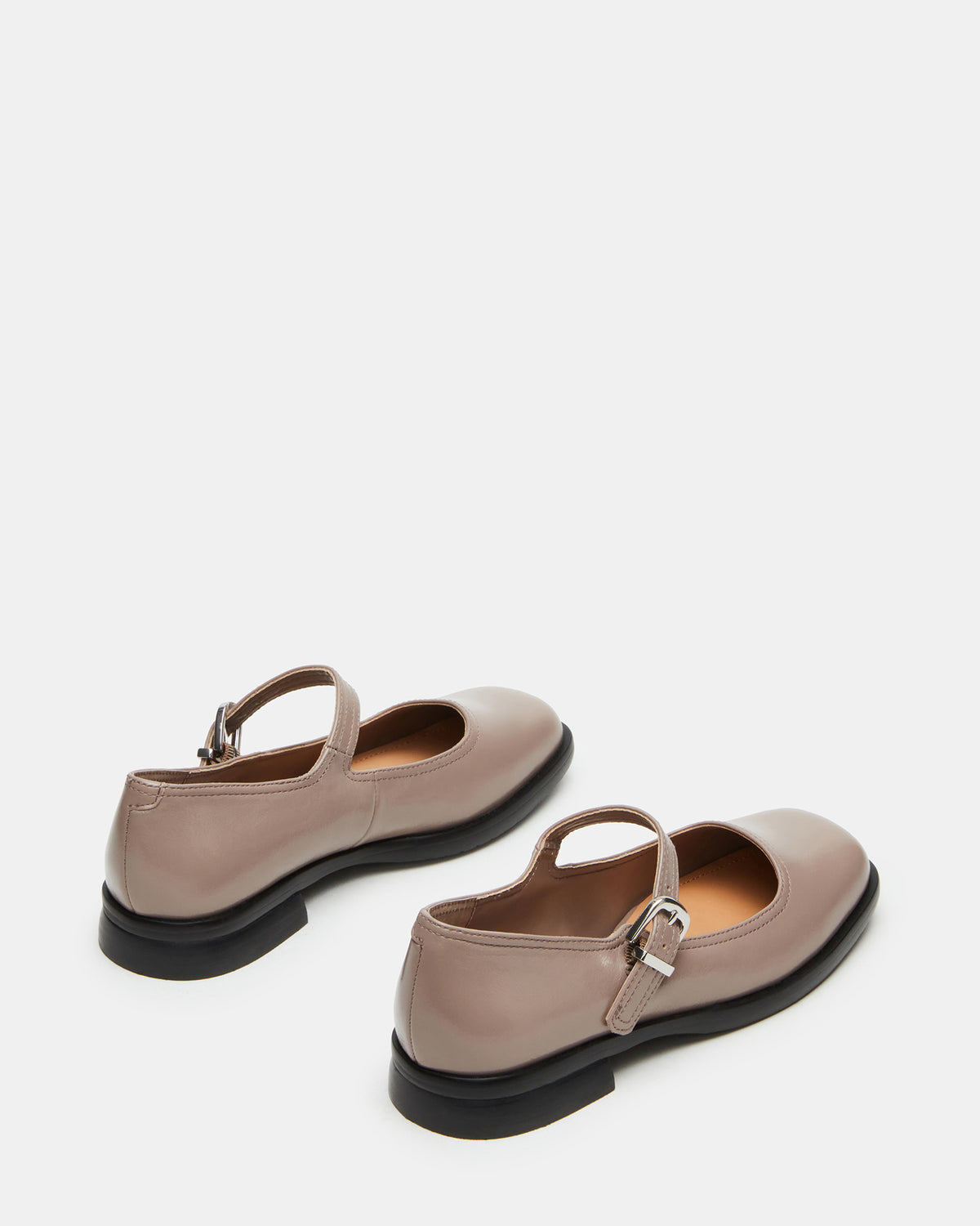 DELANCY Taupe Leather Women's Mary Jane Flats | Steve Madden Featured