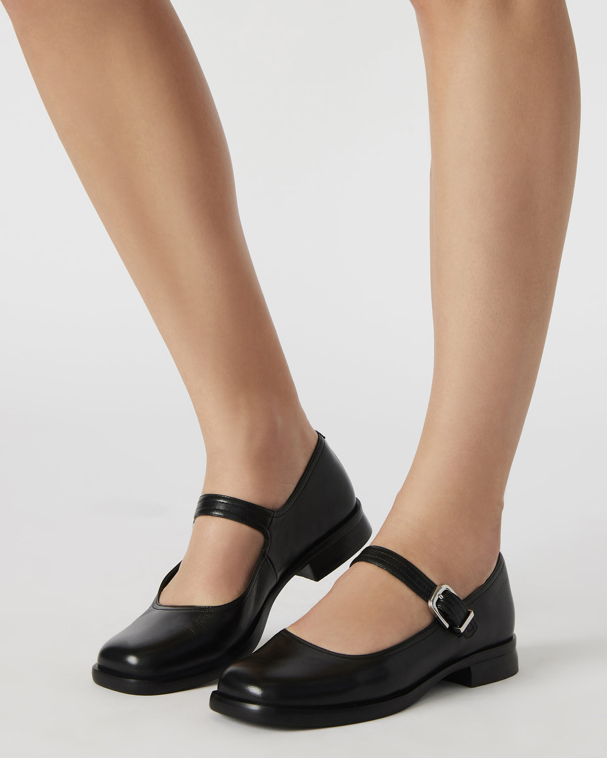 DELANCY Taupe Leather Women's Mary Jane Flats | Steve Madden Featured