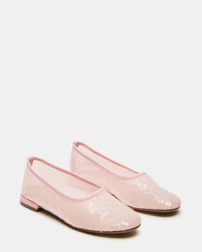 GARCELLE Pink Sequin Women's Ballet Flats | Steve Madden Sale