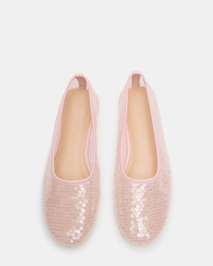 GARCELLE Pink Sequin Women's Ballet Flats | Steve Madden Sale