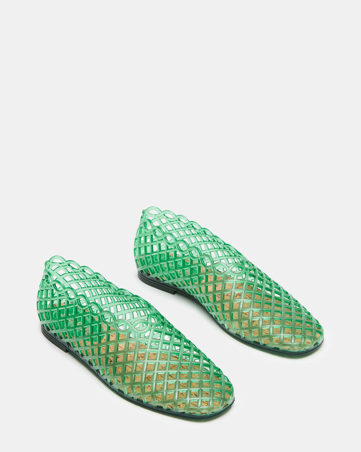 GROVE Green Square-Toe Jelly Women's Flat | Steve Madden Hot Sale