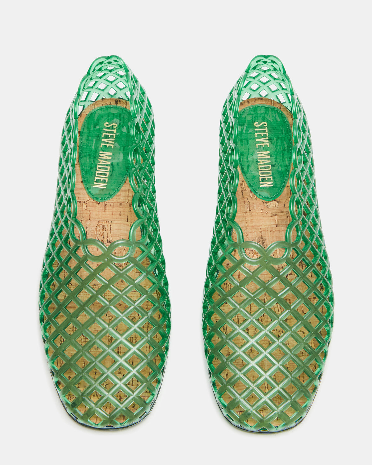 GROVE Green Square-Toe Jelly Women's Flat | Steve Madden Hot Sale
