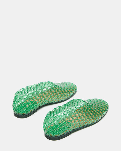 GROVE Green Square-Toe Jelly Women's Flat | Steve Madden Hot Sale