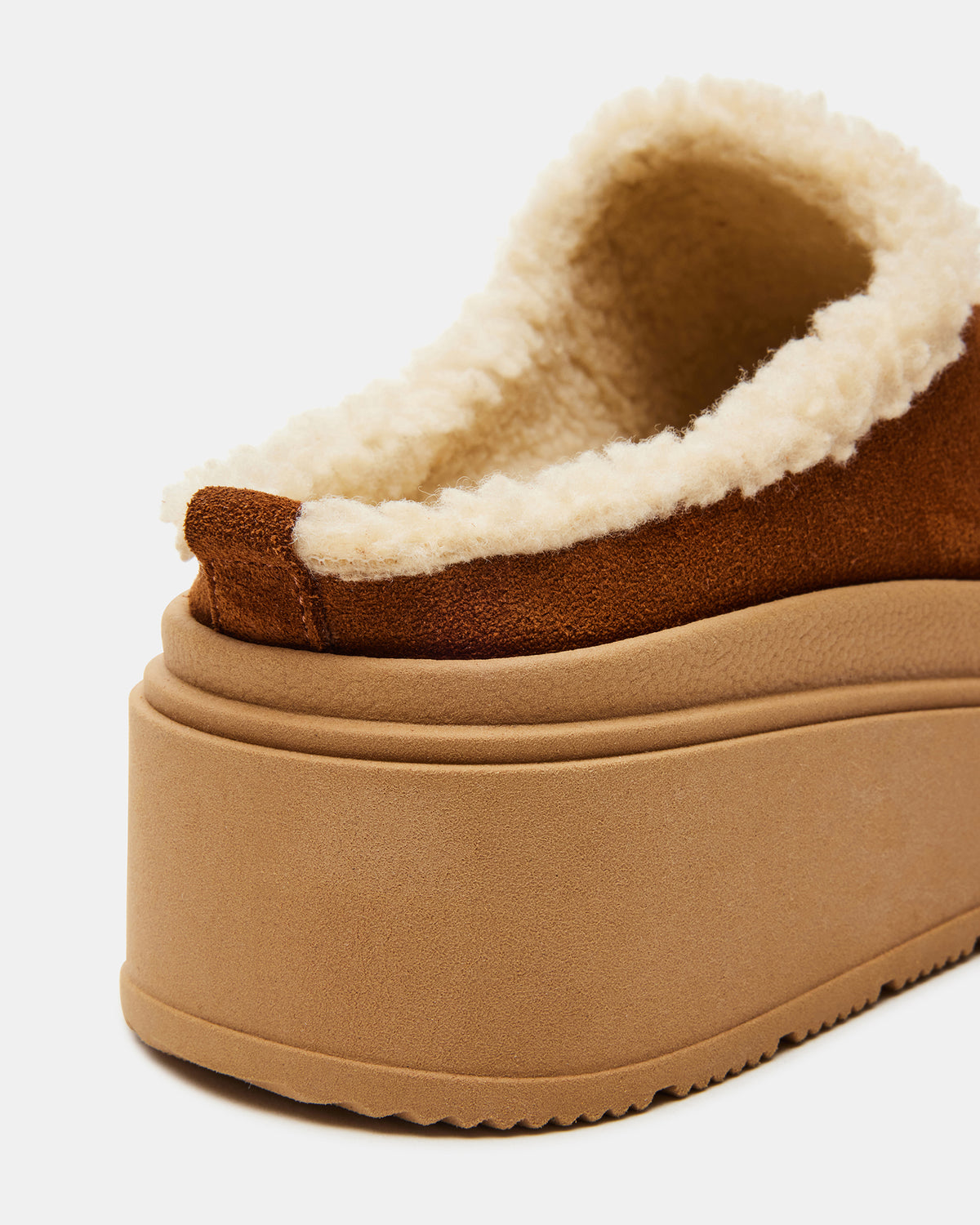 SMORES Tan Suede Faux Fur Slip-On | Women's Flats | Steve Madden Popular