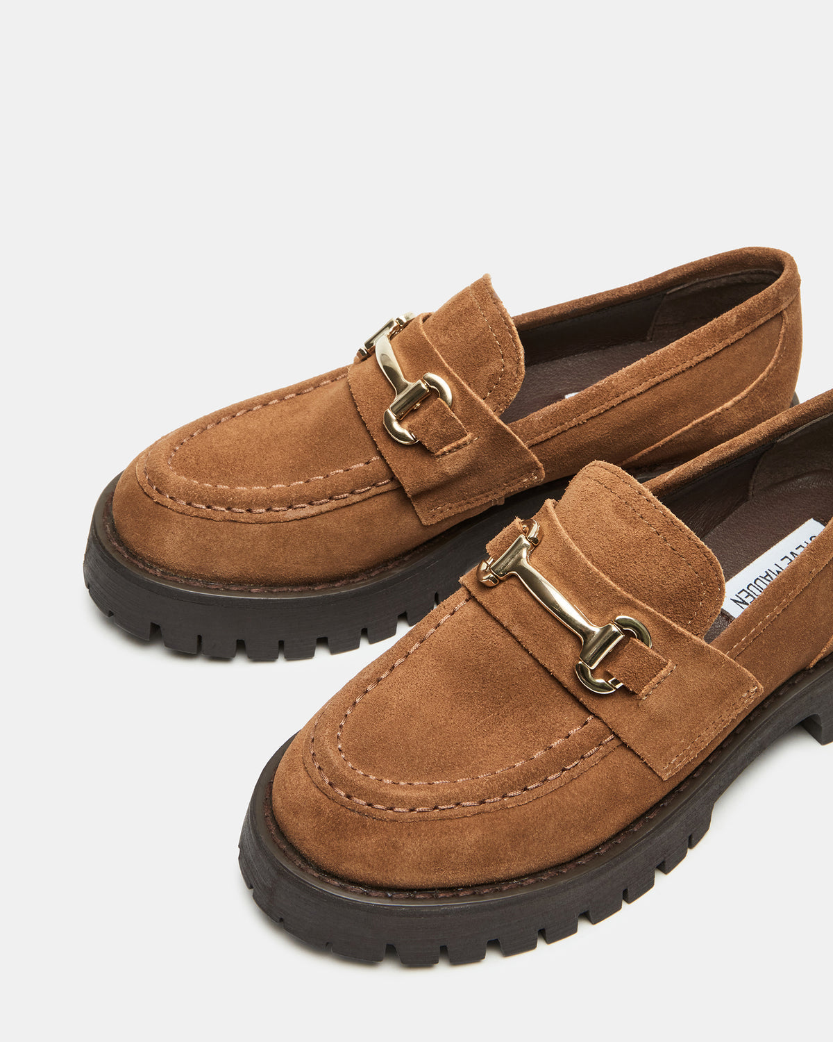 LANDO Cognac Suede Lug Women's Loafer | Steve Madden Everyday